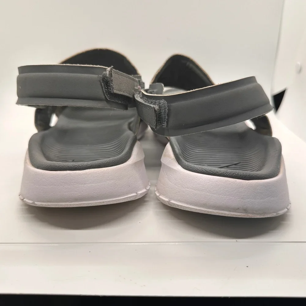 Nike‎ Women's Sandals Size 10 Gray White Athleisure Comfort Slides Casual Shoes